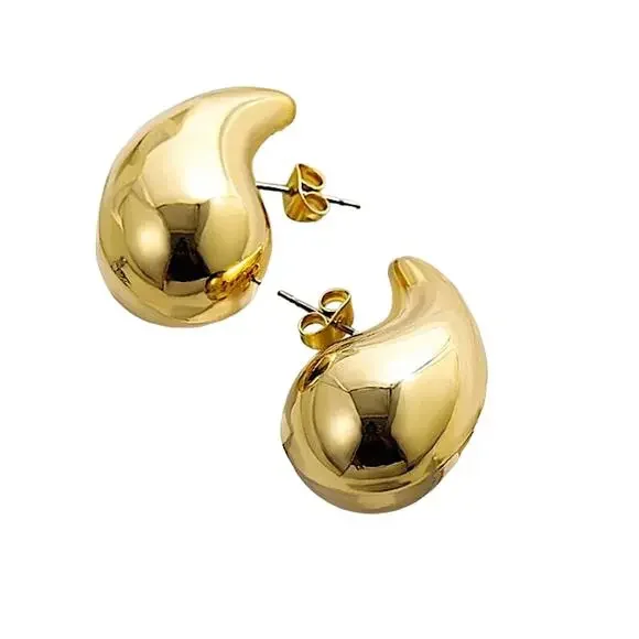 Gold Plated Water Drop Earrings - Picture 9 of 10